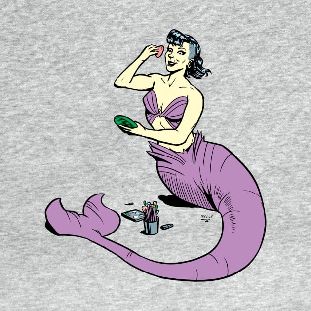 Mermaid putting on make-up by Victor Maristane